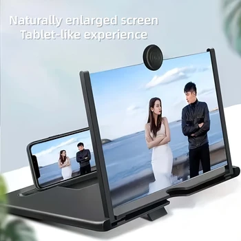 3D-HD-Telefonbildschirmverstärker-Projektor, faltbarer Ständer für Filme, Videos, Spiele, kompatibel mit allen