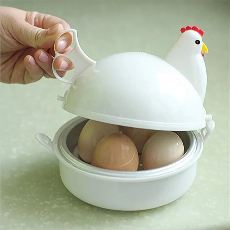 Neue schöne Huhn geformt Eierkocher Dampfer 4 Eier 1 Ei