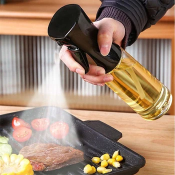 100/200/300/500ml Öl Spray Topf Küche Haushalt Essbare Olivenöl Spray Flasche Zerstäubte nebligen Öl Tank Luft