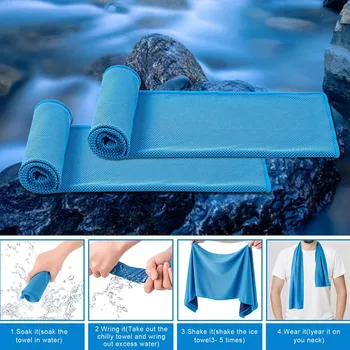 Outdoor Mikrofaser Schnelltrocknendes Kühlendes Eishandtuch Sport-Kältehandtuch für Fitness Camping Laufen