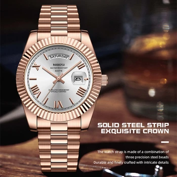 NIBOSI Mode Männer Uhren Top-marke Luxus Armbanduhr Tag Datum Miyota Quarzuhr Männer Wasserdichte Stahl