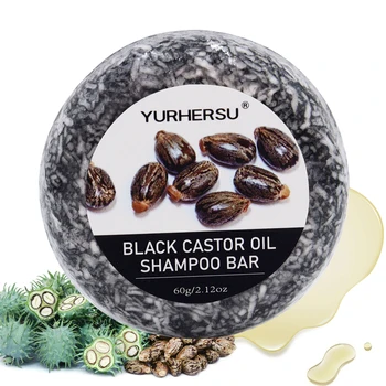 60 g Black Castor Shampoo Bar 2-in-1 Shampoo und Conditioner, hergestellt mit Rollenextrakt, pflegt und pflegt