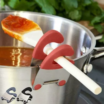 Topf Löffel Halter Topf Clip Halter Anti Verbrühungen Silikon Griff für Löffel Spachtel Gabel Kochen