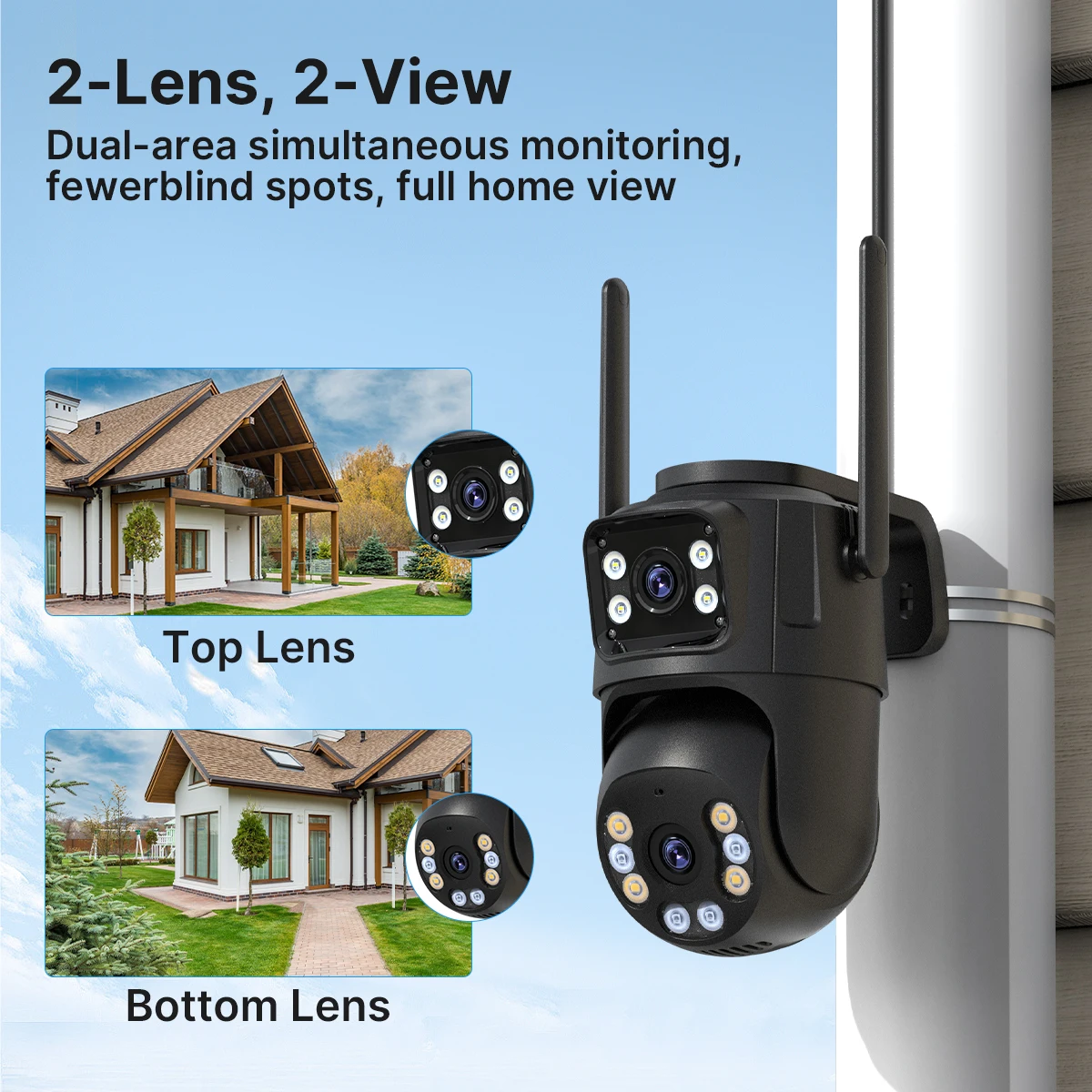 4K 8MP HD Wifi PTZ Kamera Outdoor 4MP Dual Objektiv Dual – Bild 3