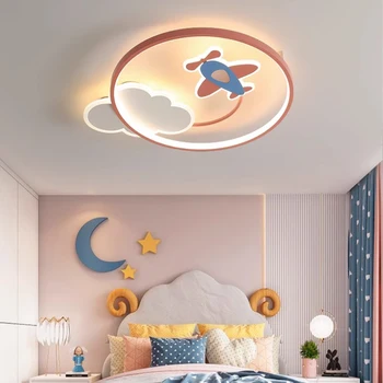 Kinder-Deckenleuchte, moderner LED-Augenschutz, Astronaut, Flugzeug, Wolkenlampe, minimalistisch, warm