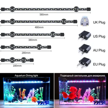 90-260V Aquarium Licht LED Wasserdichte Aquarium Clip Licht Unterwasser Dekor Beleuchtung Tauch Lampe Pflanze