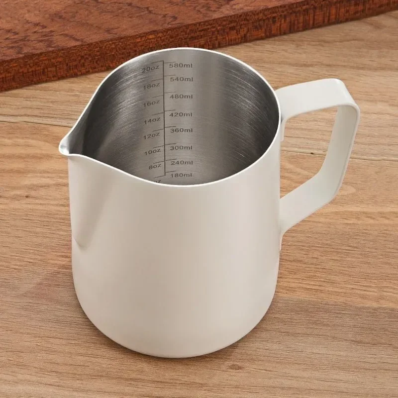 350/600 ml Kaffee Milch Aufschäumen Krug Krug 304 Edelstahl – Bild 4