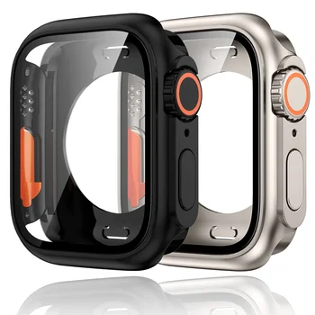 Gehärtetes Glas + Abdeckung für Apple Watch-Gehäuse 46 mm 42 mm 45 mm 44 mm 41 mm 40 mm Displayschutzfolie