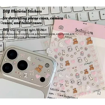 Süße Hasen-Bären DIY-Material Aufkleber-Zubehör für Handy DIY Handyhülle Personalisierte Dekoration Kamera