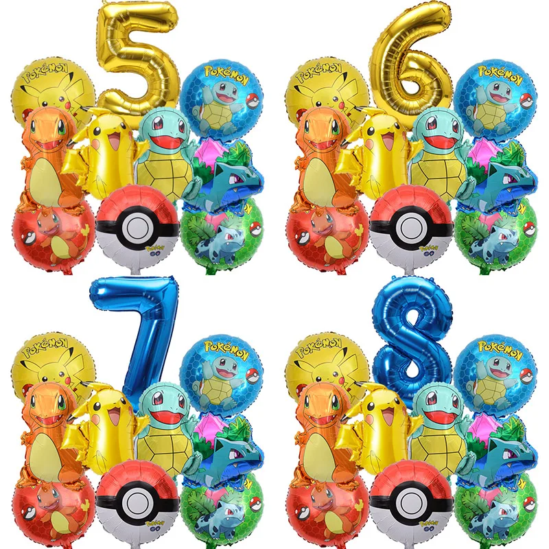 10-teiliges Pokemon-Luftballons-Set Pikachu