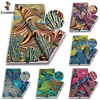 Weicher, afrikanischer Grand Golden Wax Stoff, Damen-Pagne mit Flash-Gold-Print, Batik Ankara Glitzer Gold