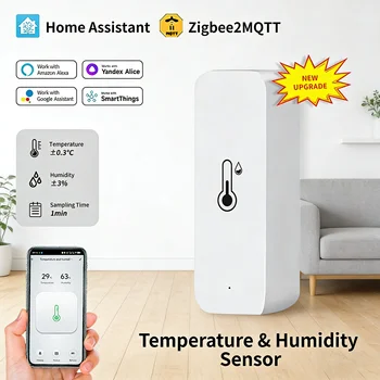 Tuya Zigbee 3.0 2MQTT Intelligenter Temperatur- und Feuchtigkeitssensor Hochpräzises Hygrometer-Thermometer