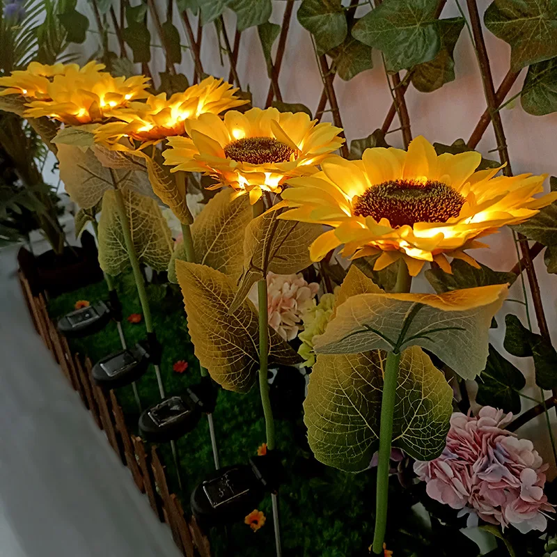 3 Köpfe 1-Kopf-Solarsimulation Sonnenblume LED-Leuchten – Bild 3