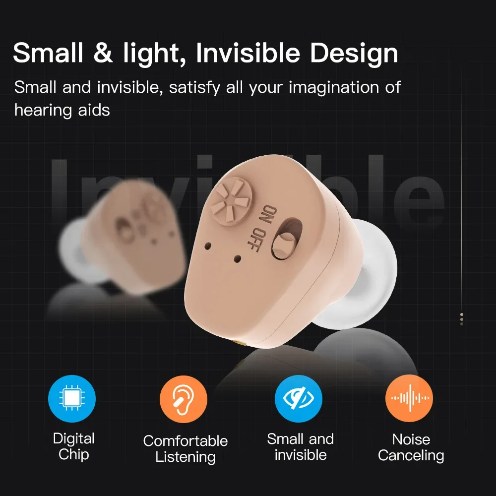 Wiederaufladbare In-Ear Mit Batterie Mini Hören Gerät Sound – Bild 6