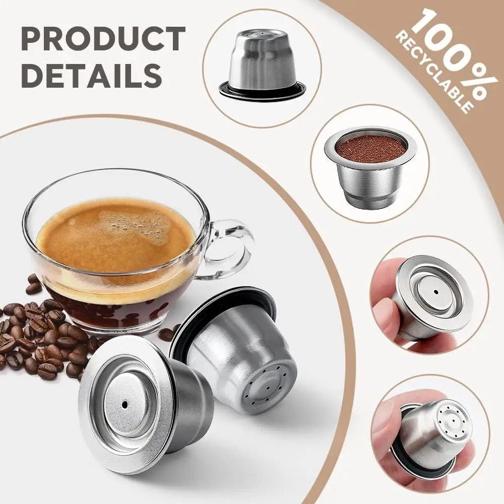 Für Nespresso wiederverwendbare Kaffeekapsel Edelstahl Rich – Bild 4