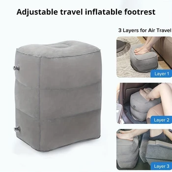 Aufblasbares dreilagiges, verstellbares Fuß kissen, aufblasbares Fuß stütze, Sitz für Fernzug wagen, Fuß