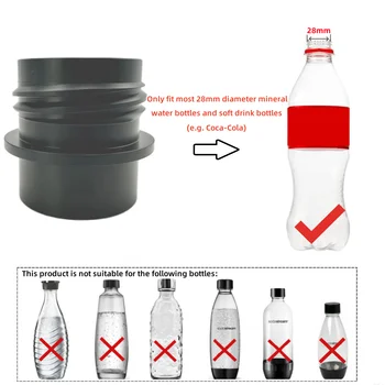 Flaschenadapter für 28-Gauge-PET-Blasenflasche, kompatibel mit SodaStream-Maschine Fizzi DUO Terra Art Gaia