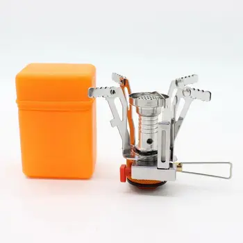 Faltbarer Outdoor-Herd, ultraleichter Mini-Gasherd aus Legierung für Camping, Wandern, Gasofen, tragbarer