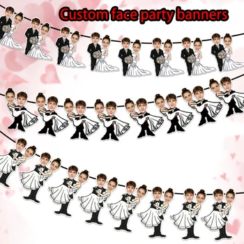 Personalisiertes Hochzeits-Fotobanner mit Bräutigam/Braut-Motiv, geeignet für Hochzeiten, Verlobungen