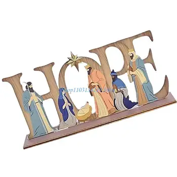 N5KC Weihnachten Holz Krippe Figur Heilige Dekore Für Weihnachten Home Dekorationen