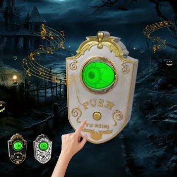 Halloween-Dekoration, LED-Hänge-Einäugiger Türklingel, leuchtender Augapfel, Horror-Sound, Halloween-Party