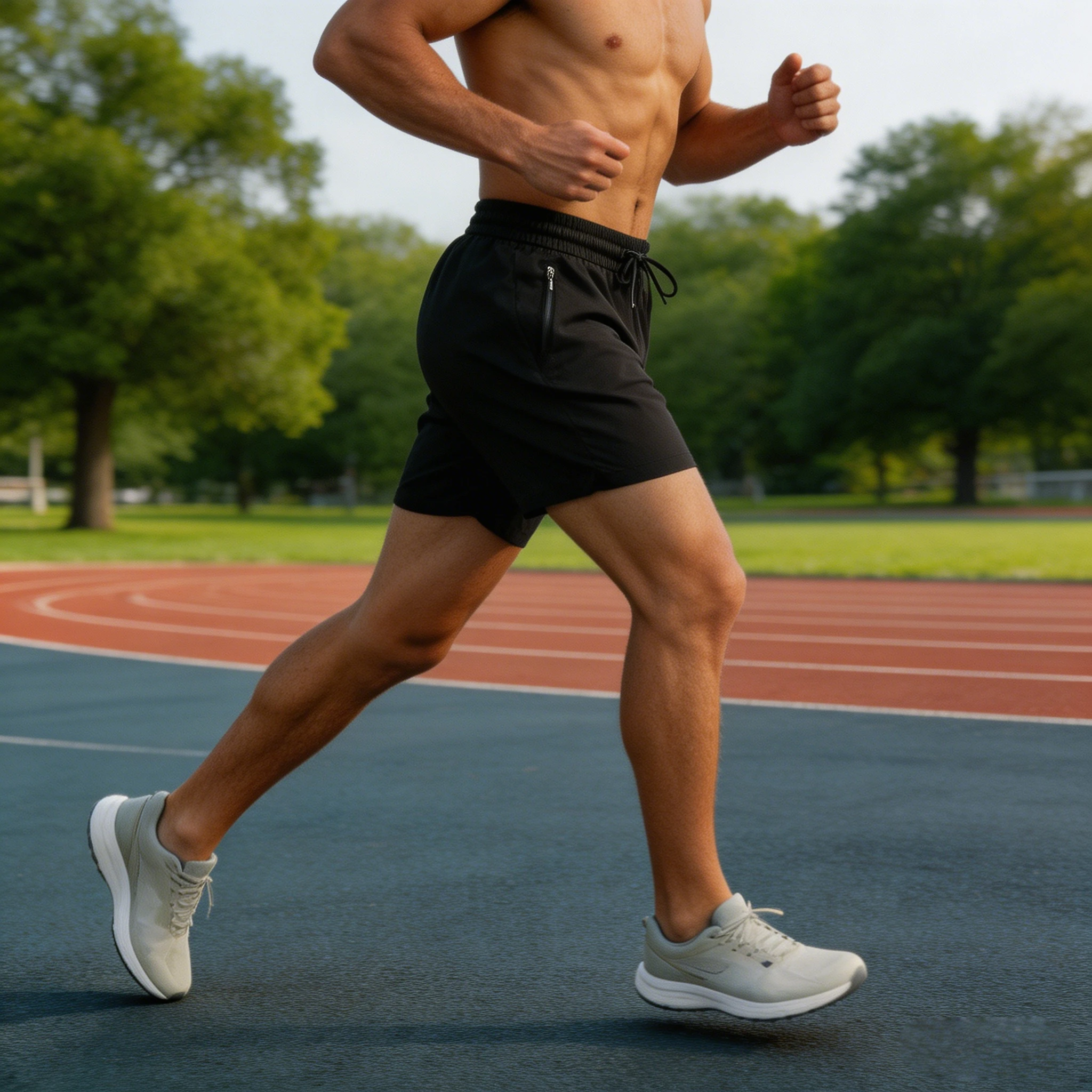 Herren Schnelltrocknende Laufshorts mit Kordelzug und – Bild 3