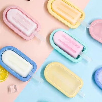 Silikon Eis Am Stiel Formen mit Sticks Wiederverwendbare Eis Formen Popsicle Form DIY Eismaschine (4 Stück)
