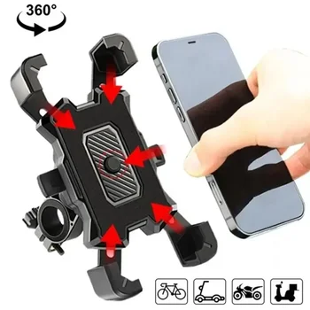 VIKEFON 360° ° Drehbarer elektrischer Fahrrad-Telefonhalter für iPhone, Reiten, MTB, Fahrrad, Moto, Motorrad