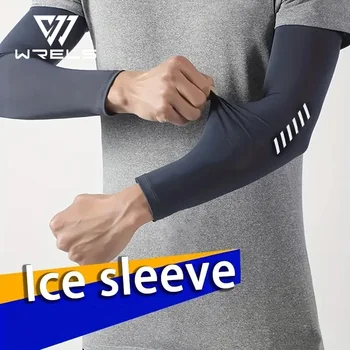 1 Paar leichte, atmungsaktive, kühlende Sportärmel für Herren, Eisseidenstoff, schweißabsorbierend