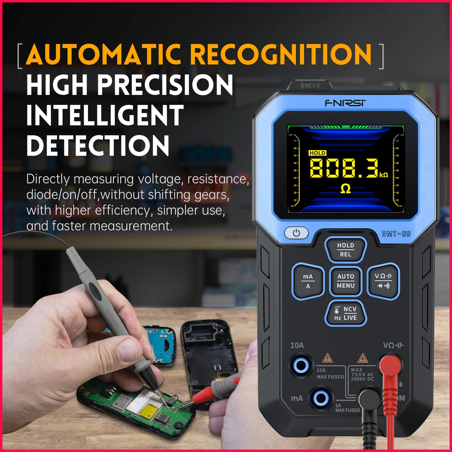 FNIRSI Digitales Smart-Multimeter DMT-99 10.000 Zählungen – Bild 2