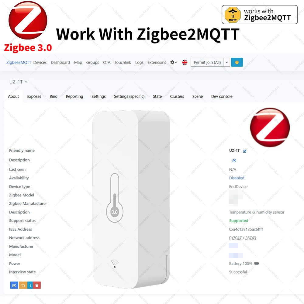 IP65 Zigbee-Sensor, Temperatur- und Luftfeuchtigkeitssensor – Bild 2