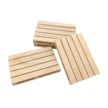 Unvollendete Mini-Palette aus Holz, Palettenuntersetzer aus Naturholz für heiße und kalte Getränke, Kaffee