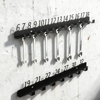 Wandmontierter Schraubenschlüssel-Sortierer, Mehrfach-Loch-Metall-Werkzeugorganizer für Garage, Werkstatt