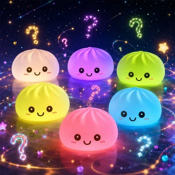 Dumpling-Nachtlichter Leuchtende Dumplings Tischdekoration Niedliche Leuchtende Dumpling-Dampfgarer-Box Kawaii
