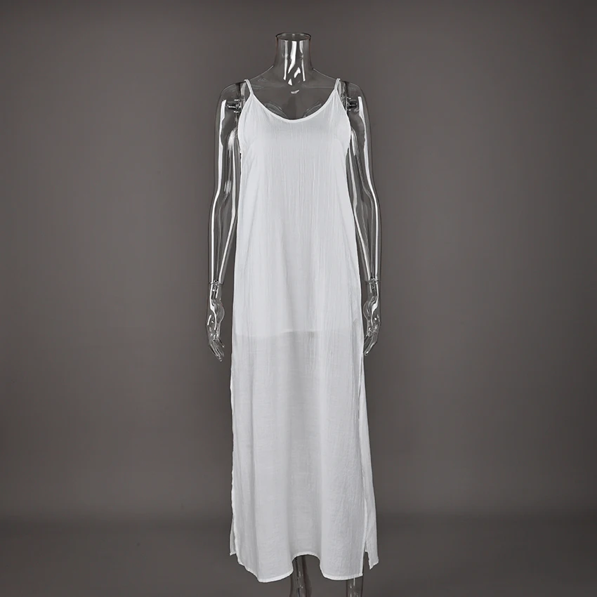 HiLoc Casual Lose Weiße Lange Kleid Robe 2025, Neue Sommer – Bild 6