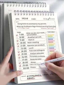 Planer Agenda Spirale A5 Notizbuch Zeitpläne Tagesplan To-Do-Liste Notizblock 160 Seiten dick Büro Schulbedarf