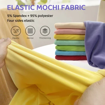 40 Farben 50x50cm Stretch Mochi Glatter Minky Stoff Hopen 95 % Polyester 5 % Spandex Stretch 4-seitiger