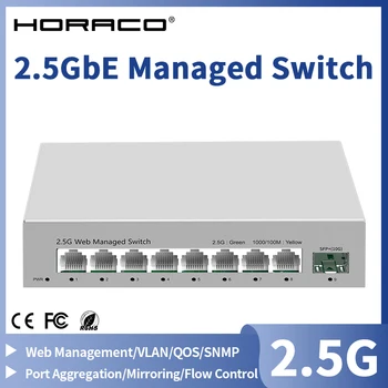 2,5 GbE Managed Switch 8 Port 2,5GBASE-T Netzwerk-Switcher 10G SFP+ Slot Uplink Web Managed Hub Internet