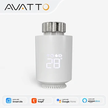 AVATTO ZigBee3.0 Thermostat-Heizkörperregler Smart TRV Thermostatisches Ventilsteuergerät Kompatibel mit Tuya