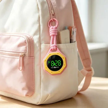 Trendige und einfache elektronische Hängeuhr für Schüler der Mittel- und Oberstufe, Rucksackanhänger-Uhr