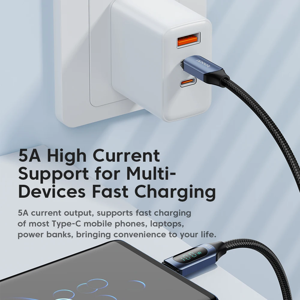 USB-C auf USB-C Kabel 100 W mit Wattanzeige – Bild 3