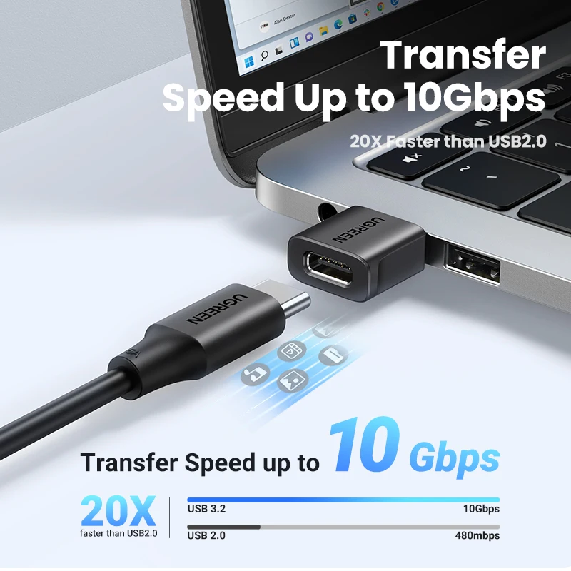 Ugreen usb 3,1 typ c otg adapter usb ein männlich zu usb c – Bild 2