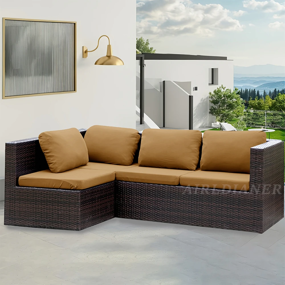Elastische Terrasse Sofa Abdeckungen Einfarbig Sofa Kissen – Bild 3