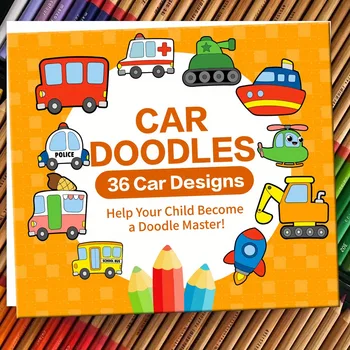 36-Muster-Verkehrsthema, Malbuch, Zeichenbuch, passendes Marker-Malbuch für Kinder