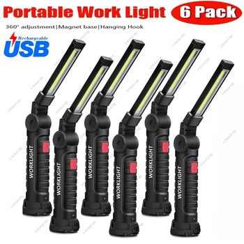 Tragbare COB LED Arbeitsleuchte mit Magnethaken, USB aufladbar