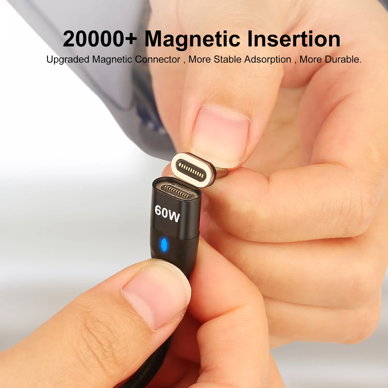Magnetisches Ladekabel 60 W mit USB-C und Micro-USB Stecker – Bild 5