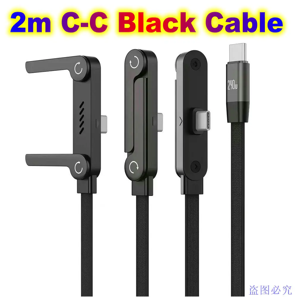 Flaches USB-C Ladekabel 240 W mit integriertem Handyständer – Bild 5