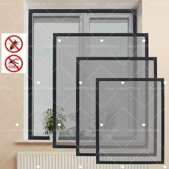 Anpassbare Größe, Mückenschutz, Netz, wiederverwendbar, schwarz, Anti-Mücken-Fensterschutz