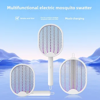 Faltbarer Elektrischer Mückenschläger mit UV-Licht USB-Aufladbarer Elektrischer Insektenvernichter