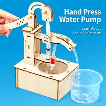 Hölzernes DIY-Handpumpenbrunnen-Modell STEM Lehrreiches Wissenschaftsexperiment Montage-Spielzeug